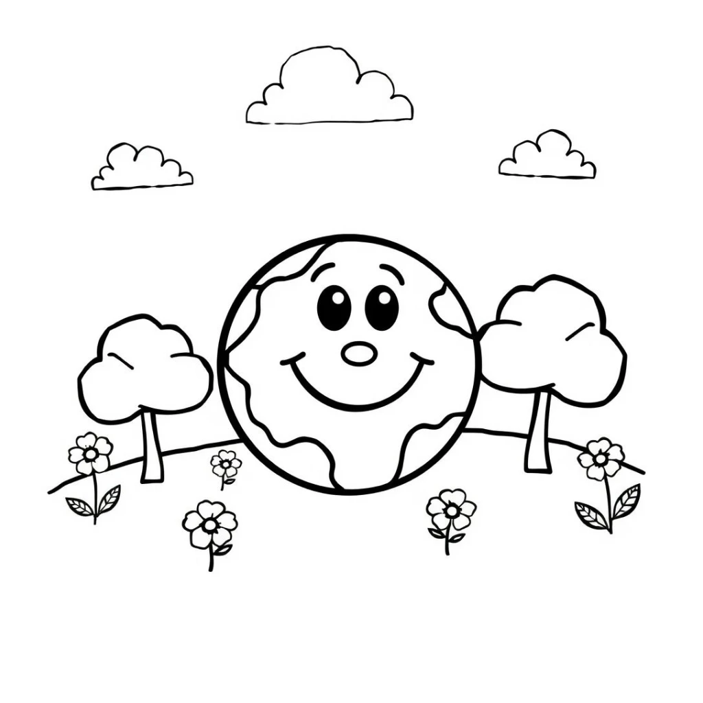 Desenho de Terra Feliz para colorir e imprimir grátis