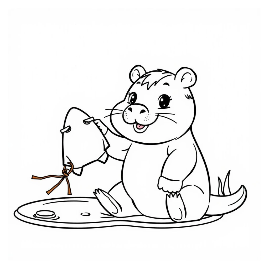 Dibujo de Una Capibara Jugando para colorear e imprimir gratis