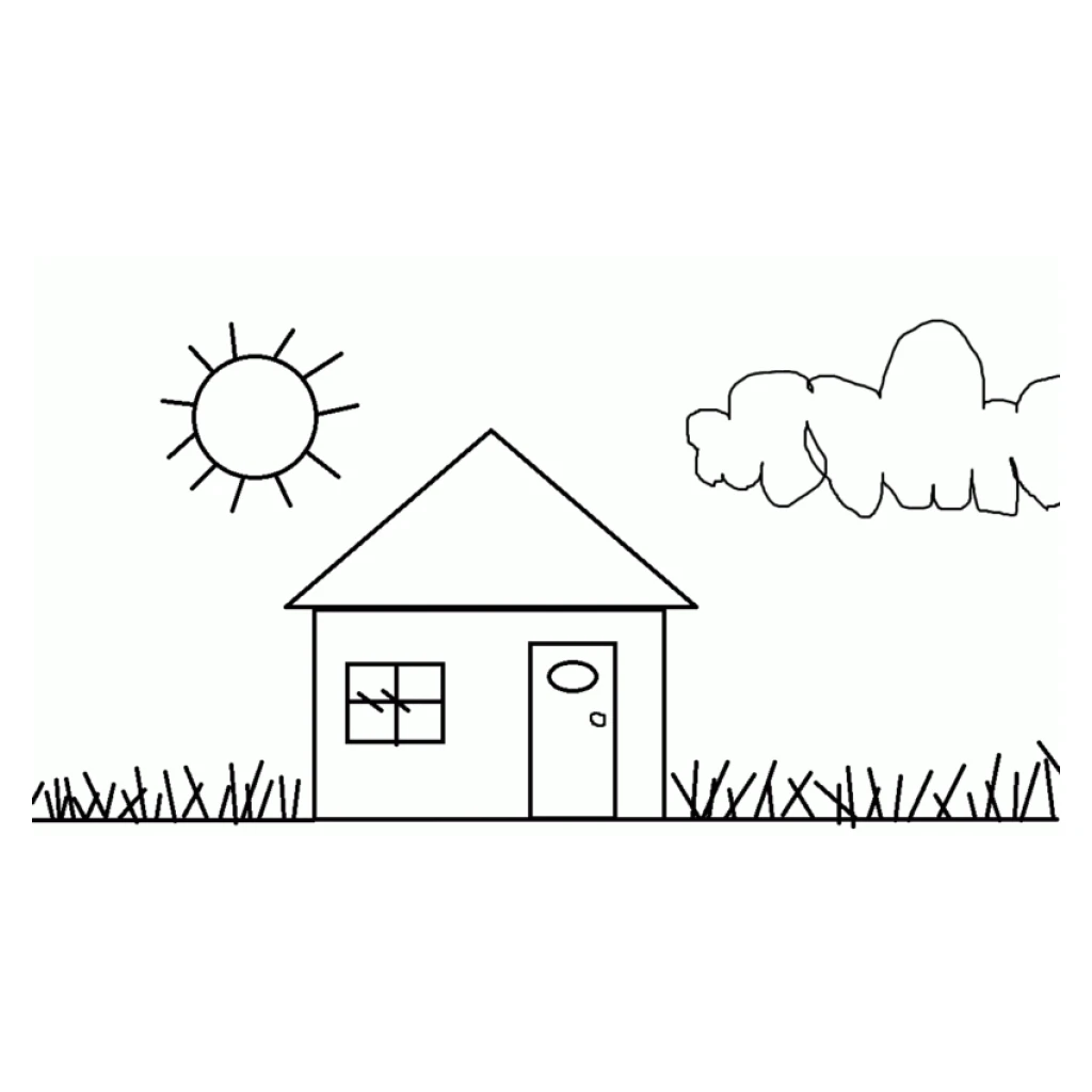 House In Nature coloring page to print for free