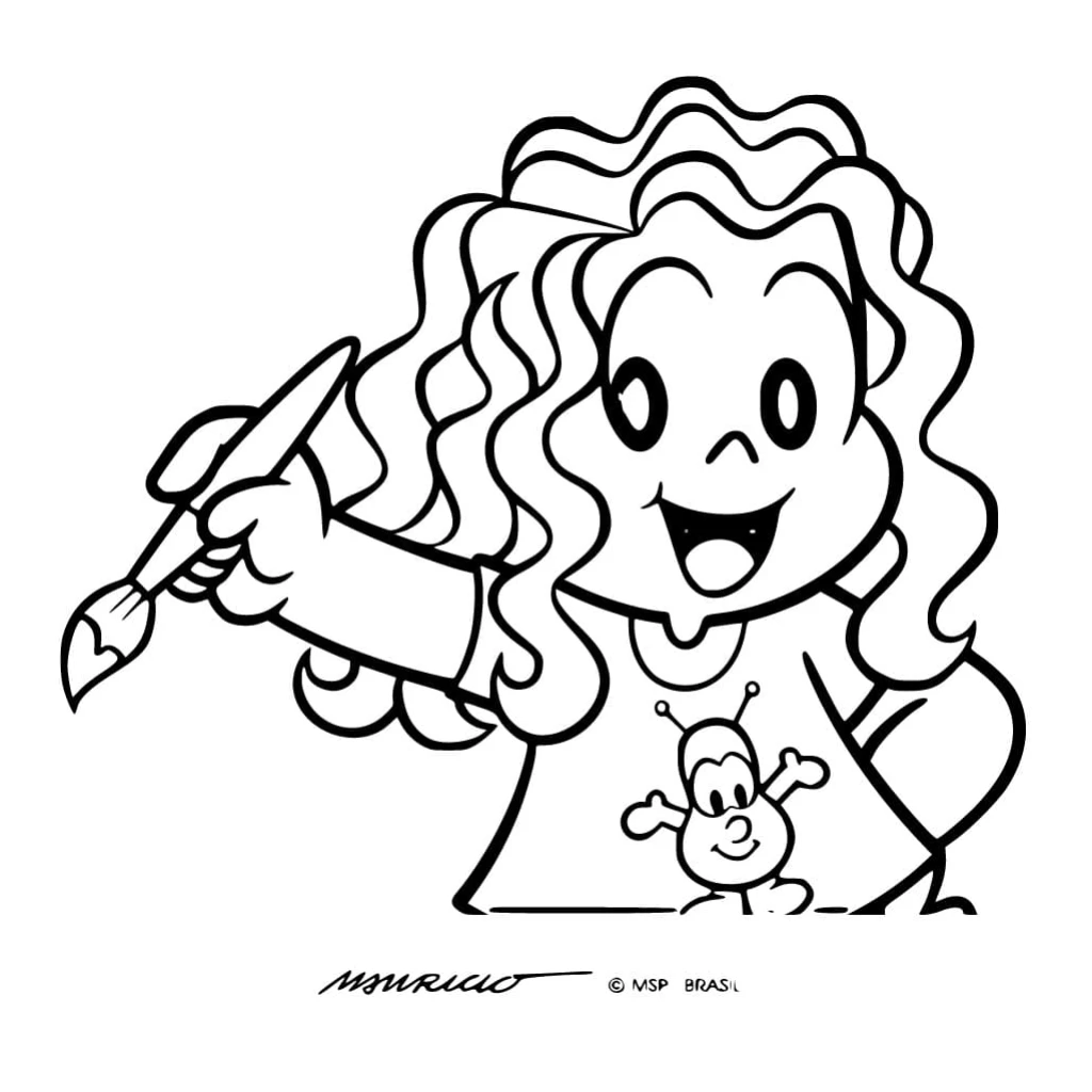 Dibujo de Niña Artista para colorear e imprimir gratis