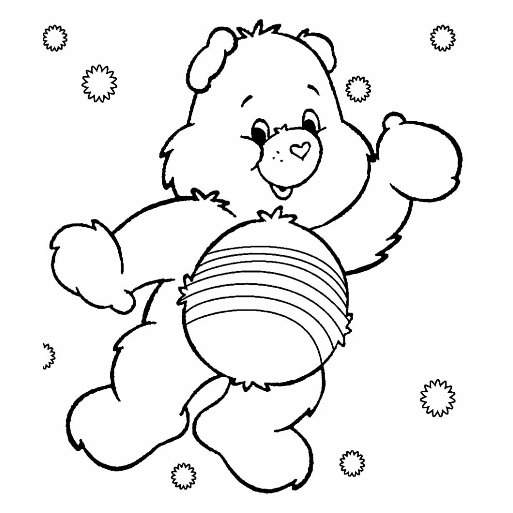 Desenho de Urso Brincando Com Bola De Lã para colorir e imprimir grátis