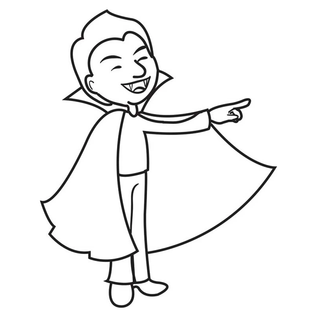 Desenho de Vampiro Divertido para colorir e imprimir grátis