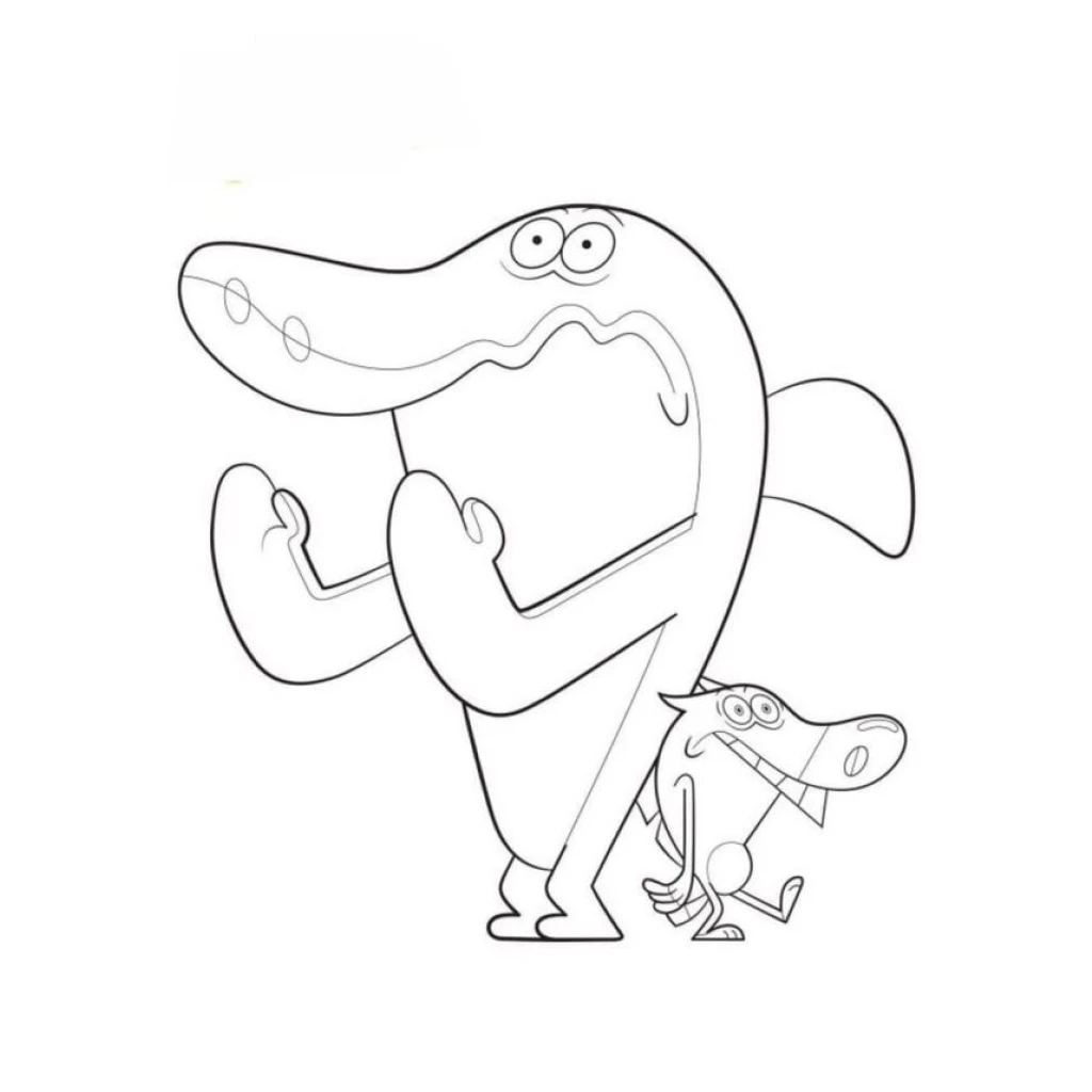 Dibujo de Zig El Tiburón Y Su Amigo Sharko para colorear e imprimir gratis