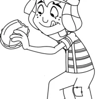 Chaves comendo um lanche