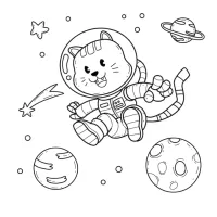Gato galáctico astronauta