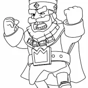 Personagem Rei do Clash Royale nervoso