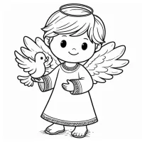 Child Angel With Dove