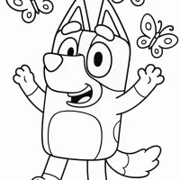 Bluey Brincando Com Borboletas