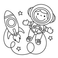 Criança Astronauta Brincando Com Foguete