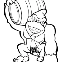 Donkey Kong segurando um barril