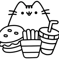 Gato Com Comida Rápida
