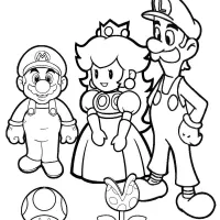 Mario com seu irmão Luigi e a Princesa