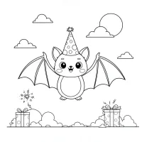 morcego com um chapéu de festa