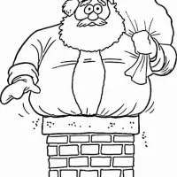 Papai Noel tentando entrar pela chaminé