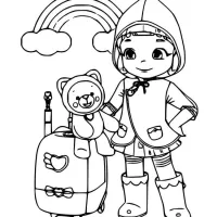 Menina Com Urso E ArcoÍris